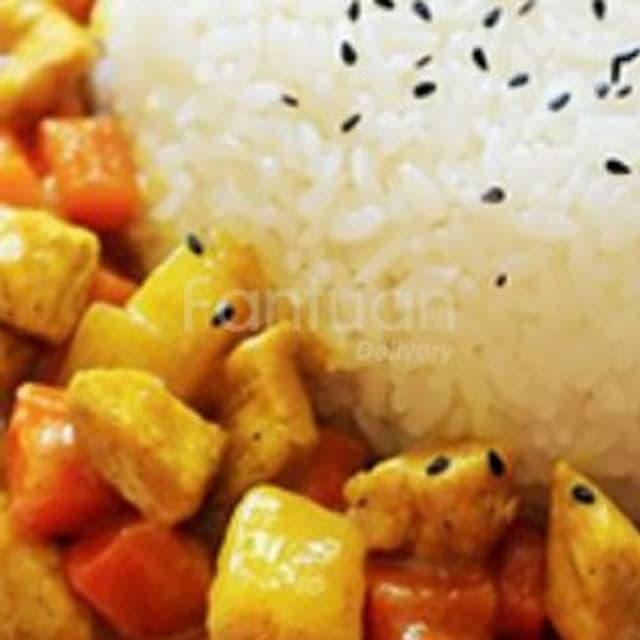 Curry Chicken on Steamed Rice — 咖哩雞飯