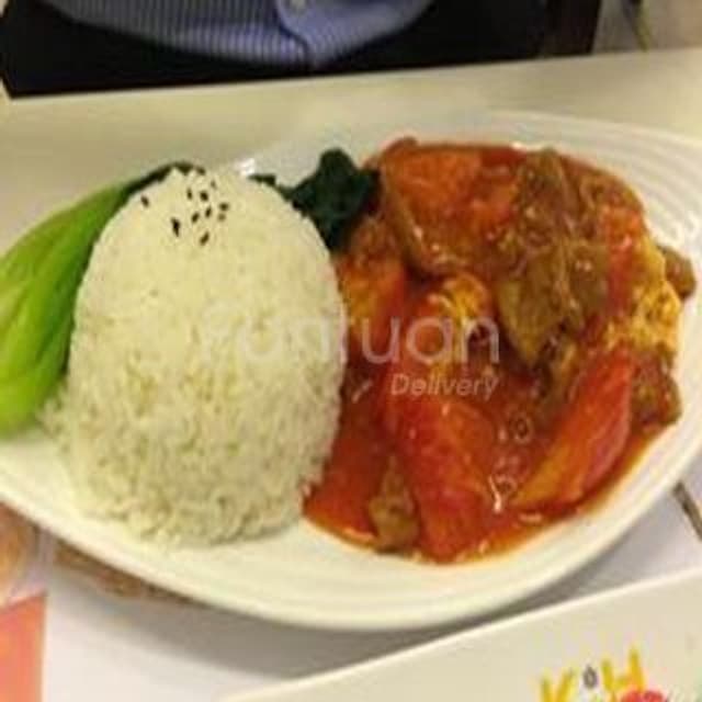Beef, Tomato & Scrambled Egg on Rice — 西式鮮茄牛肉飯